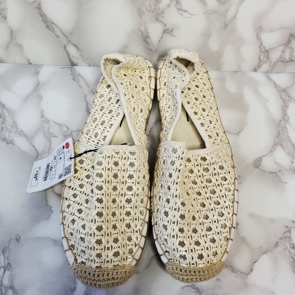 Zara Shoes - Zara Cream Espadrilles with Woven Design 7.5